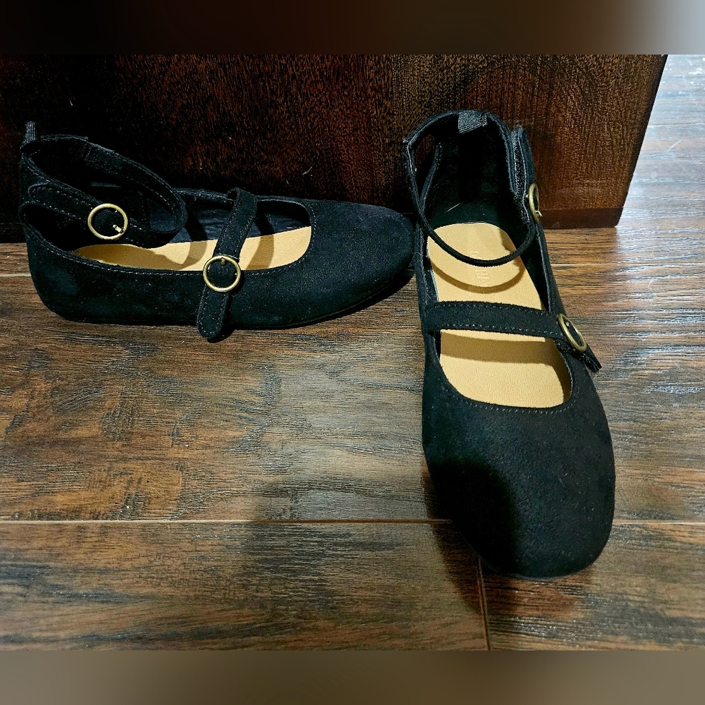 Black Suede Maryjane Dress Shoes Toddlet Girls 10